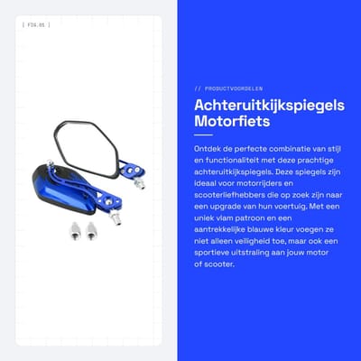 Dailygoods- Achteruitkijkspiegels - 1 Paar - 8 mm/10 mm - Universeel - Aluminium - Vlam Patroon - Motorfiets Spiegels