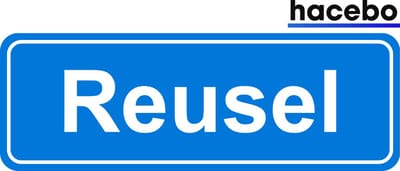 Hacebo - Plaatsnaam Sticker - 29x10 CM - Reusel sticker - Verkeersborden sticker - grappige cadeaus - Reusel