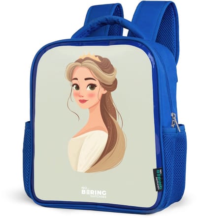 NoBoringSuitcases.com® - Rugzak blauw - Schooltas jongens - Prinses met een tiara - Groen - Kinder rugtas jongen - Boekentas kind - Kinderrugzak voor school - Schoolrugzak