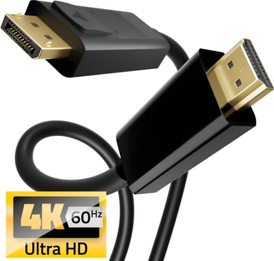 Active DisplayPort naar HDMI Kabel - 2 Meter - Tot 4K Ultra HD 60Hz - Actieve DP (Male) naar HDMI (Male) Converter - Active DisplayPort naar HDMI Kabel - Monitor Kabel - Geschikt voor Gaming Monitor, Laptop, PC, Desktop & 4K TV