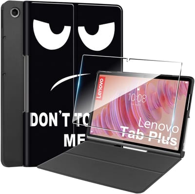 Dailygoody - Beschermhoes voor Lenovo Tab Plus - Ultradun en schokbestendig - Flexibel TPU - Gehard glas inbegrepen - Krasbestendig - Geschikt voor 12...