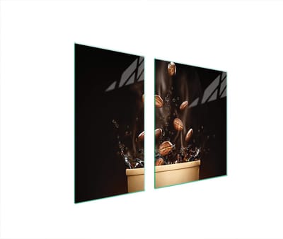 TMK ArtDeko - Serie Kawa - Glazen Beschermplaat - 90x52 cm - Hitte- en Krasbestendig