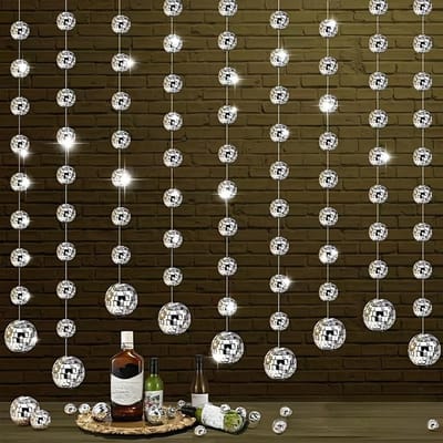 Ensemble Décoration Boules Miroir 8 pièces, Boules Disco Créatives en Verre pour Décoration Murale, Convient pour la Saint-Valentin, Fête de Mariage, Anniversaire