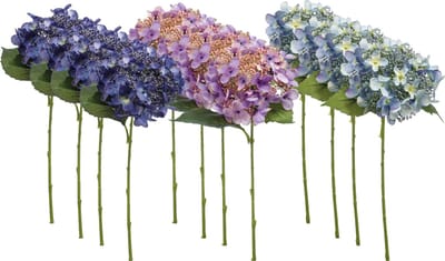 Emerald - Kunstbloem Hortensia 50cm Blauw - Set van 12 - Kunstplant voor binnen