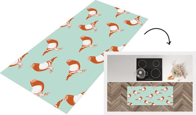 Keukenloper - Loper keuken - Duif - Vogel - Patroon - 120x50 cm - Keukenloper vinyl
