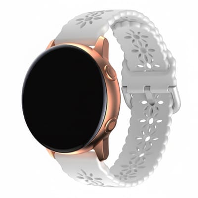 Siliconen bandje - geschikt voor Garmin Venu/ Venu 2 Plus / Venu SQ / SQ 2 / Vivomove (HR - Style - Luxe - Sport) / Vivoactive 3 / 5 / 6 / Forerunner 55 / 165 / 245 / 645 / 570 - wit
