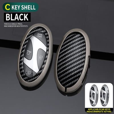5 7 Boutons Métal Carbone Coque de Protection pour Clé de Voiture Fob Pour Hyundai Kona Ev Grandeur Gn7 Ioniq 6 Accessoires gray