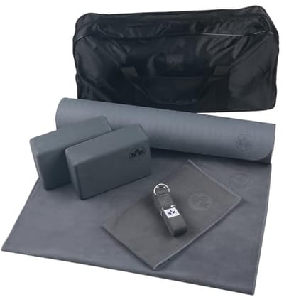 Complete Yoga Set voor Beginners - 7-delig Aanvullend Yoga Kit met Yogamat, Yoga Blokken, Yoga Handdoek Set en Draagtas