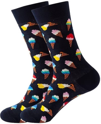 Winkrs© Sokken met IJsjes - IJshoorntjes - Grappige Sokken met kleurtjes - maat 37-41
