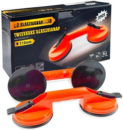 MIRA®Tegeltiller – Tot 100 KG - Tegeldrager – Verpakking van 2 - Tegellifter - Oranje - ‎33cm x 18cm x 9cm