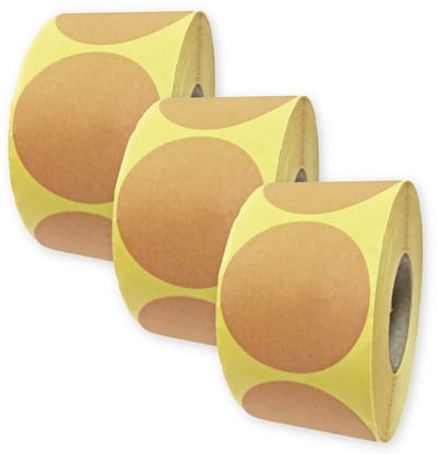 Dailygoody - 1500 Stuks - Ronde Kraft Bruin Sticker - Zelfklevende Etiketten - 50 mm - Ambachtelijk Project - Perfect voor Dozen en Verpakkingen