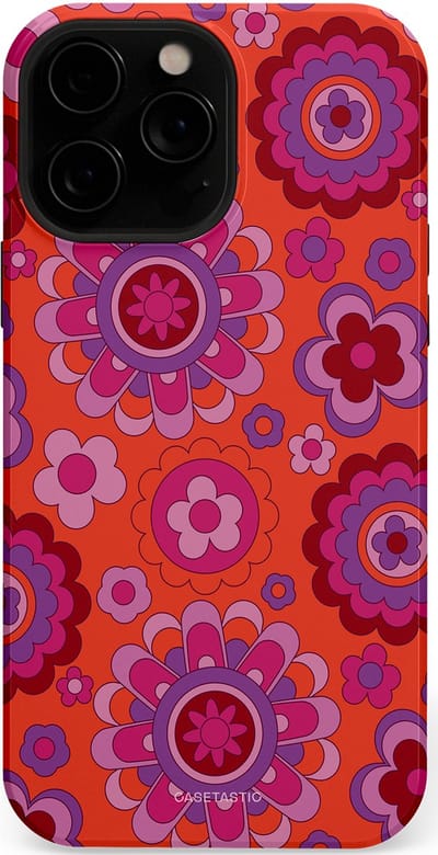 Casetastic Hoesje Geschikt voor Apple iPhone 13 Pro Magsafe - Stijlvolle Beschermende Duo-layer Case - Retro warmte