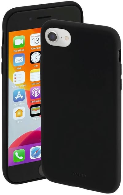 Hama Finest Feel Cover Hoesje geschikt voor iPhone SE 2020/2022 iPhone 7/8 - Zijdezacht afwerking - Krasbestendig - Zwart