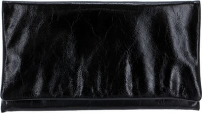 abro Leren Koppeling Avondtas Leather Athene Clutch Bag Black / Nickel Zwart