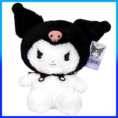 Kuromi (Zwart) Hello Kitty Fluffy Pluche Knuffel 35 cm