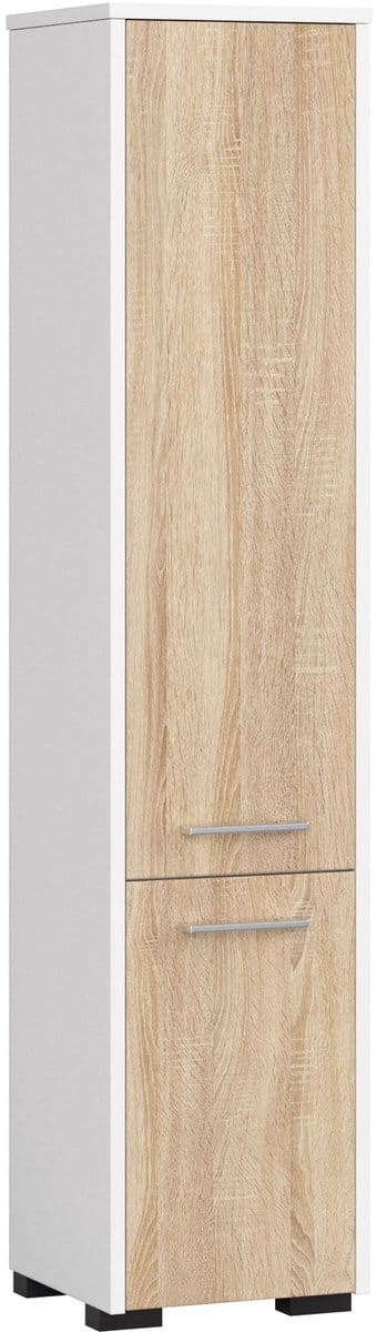 Kolomkast voor Badkamer FIN / AKORD Furniture Factory / Wit – Sonoma Eik / 30 x 140 x 30 cm
