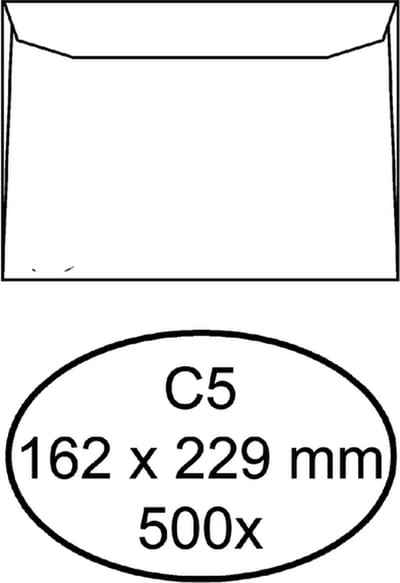 Envelop Quantore bank C5 162x229mm wit 500stuks