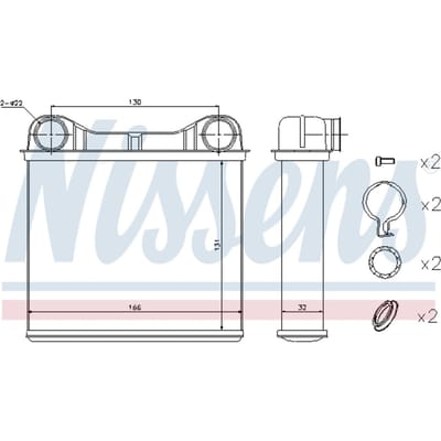 Warmtewisselaar, interieur verwarming NISSENS 72049