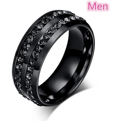 Charme paar ringen romantische hart strass vrouwen ringen set trendy heren roestvrij staal Keltische draak ring mode sieraden 10