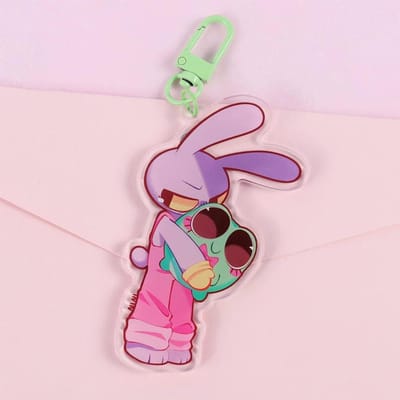 Voor TADC Jax Pomni Anime Perifere Acryl Sleutelhanger Aangepaste Cartoons Creativiteit Rugzak Hanger Accessoires Festival Cadeau pink