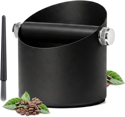 Koffiedik Klopdoos - Espresso Bak - Koffiezet Gemak - Grote Capaciteit - 13x12x12 cm - Zwart