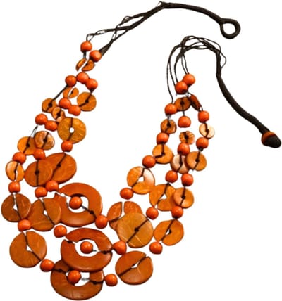 Ketting Happy Wood oranje - Charme Bijoux