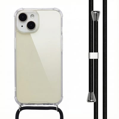 imoshion Hoesje - Geschikt voor Apple iPhone 15 - Backcover met koord - Zwart