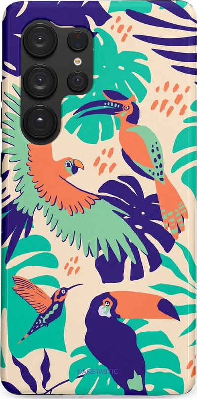 Casetastic Hoesje Geschikt voor Samsung S25 Ultra - Stijlvolle Beschermende Duo-layer Case - Tropische Vogels