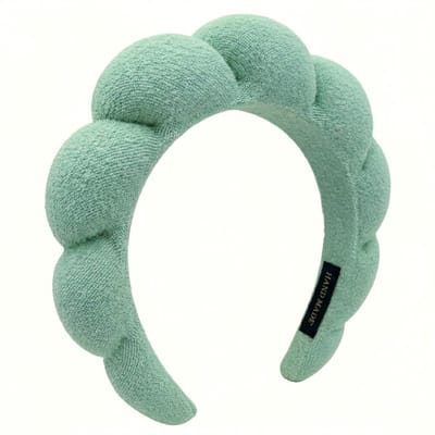 Mintgroene gewatteerde haarband dames – brede fluwelen haarband met golvend design – modieuze haar accessoire voor dagelijks gebruik