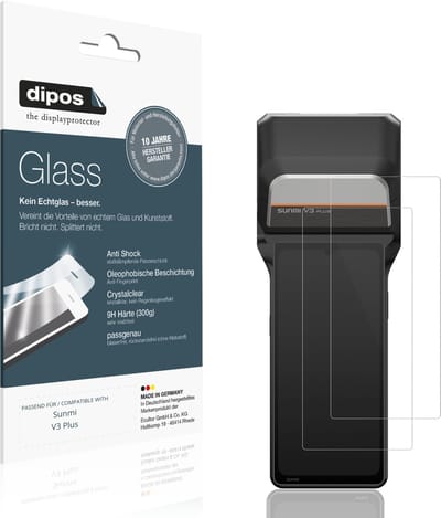 dipos – 2x Pantserfolie geschikt voor Sunmi V3 Plus | 9H Screenprotector