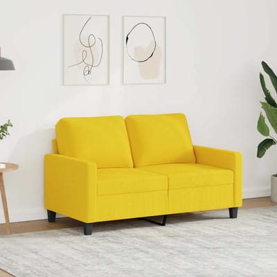 Vidaxl Bank 2-Persoons, Lichtgeel, 120 Cm, Bekleed met Stof
