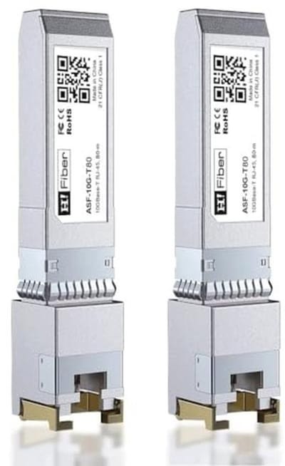 10G SFP+ transceiver module voor Ethernet, 10GBASE-T, 80 meter, SFP+ naar RJ45 connector