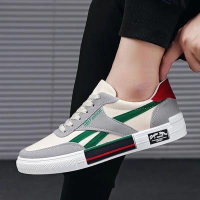 Zomermode Heren Sneakers Ademende Casual Schoenen voor Man Platte Casual Sneakers Heren Nieuwe Gevulkaniseerde Schoenen Erkek Ayakkabı 39 gray
