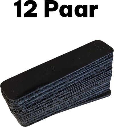 Dubbelzijdig - 12 Paar - Zelfklevende - Rechthoekig - Klittenband - Tapijttape - 1,6x7 CM - Zeer sterke - Residuvrije Stickers - Vloermatten - Thuisgebruik