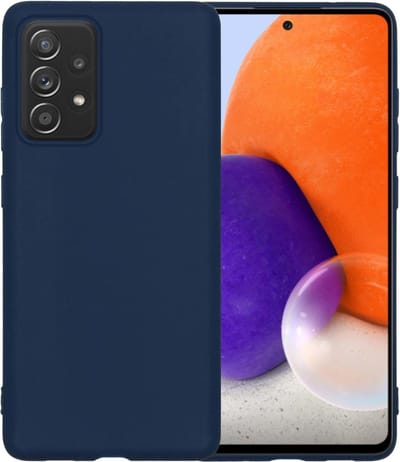 Hoesje - Geschikt voor Samsung Galaxy A72 - Sterk & Shockproof - Hoes Cover - Siliconen Case - Telefoonhoesjes - Donkerblauw