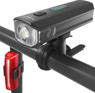 Fietsverlichting voor en achter, 1200 lumen - oplaadbare USB-C fietslampen met meerdere lichtmodi voor maximale zichtbaarheid