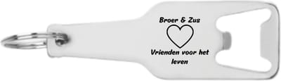 Akyol - broer & zus vrienden voor het leven flesopener - Vriendschap - broer & zus - leuk kado voor je broer en zus om te geven - 105 x 25mm