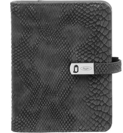 1311-76 Pocket Ringband 6 Organizer Croco Grijs 1 week per 2 paginas 2026-2027-2028