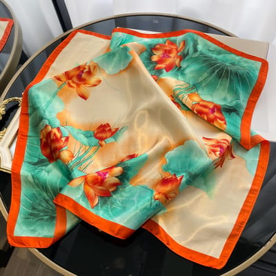 Satijnen Sjaal Ontwerp Print Zijden Vierkant Dames Nek Sjaals Wikkel Hoofddoek Strand Haarband Dames Bandana Zijden Sjaal