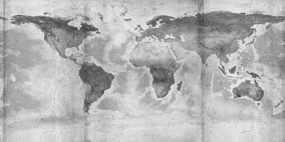 Komar Pure | concrete world | wereldkaart in grijstinten | fotobehang op vlies 500x250cm