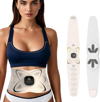 Buikspierstimulator, buikriem met warmtefunctie voor buikvetverlies, het verminderen van buikcellulite, postnatale verzorging voor een gladde en stevige huid, onderrugmassager voor pijnverlichting, geschikt als cadeau voor mannen en vrouwen.