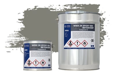 Wixx 2K Epoxy 650 Extreme Betoncoating - 10L - RAL 7023 | Betongrijs