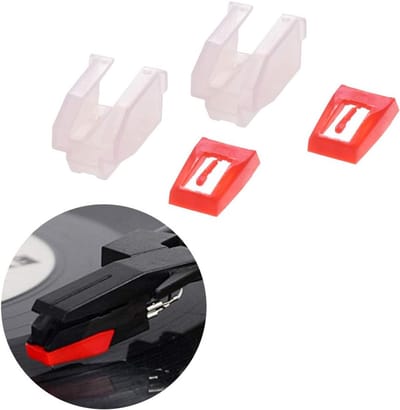 Platenspeler Naald - Vervangende Naald - Muziek Luisteren - Diamant Tip - 2 Stuks - Rood