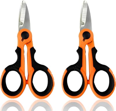 Elektrische Scharen Set - Multifunctionele Tang - Kabels Strippen - Met Draadstripper - 2 Stuks - Oranje Zwart
