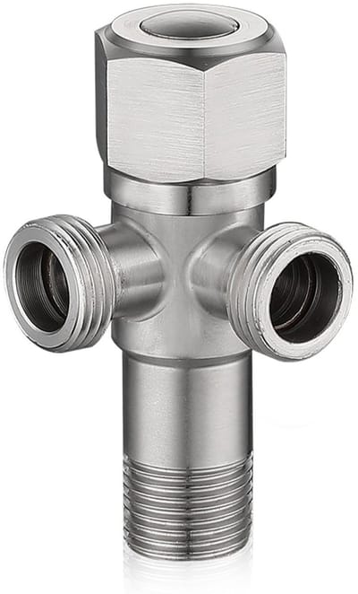 Dailygoods- Hoekventiel 1/2 inch - Universeel Ventiel - Dubbel Ventiel - Roestvrij Staal - Waterverbinding - Eenvoudige Installatie - Waterkraan