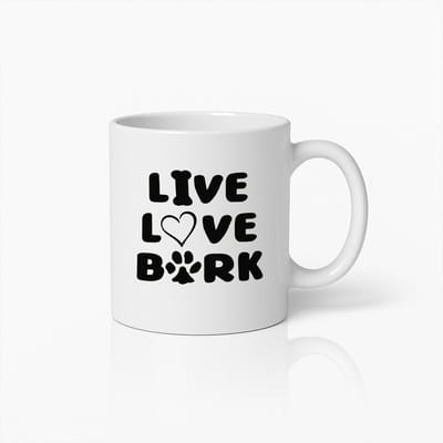 Koffiemok 330ml – "Leef Lief Blaff" Hond Pootafdruk Design – Cadeau voor Hondenliefhebbers, Huisdiereigenaren, Vrienden, Kantoor, Thuis