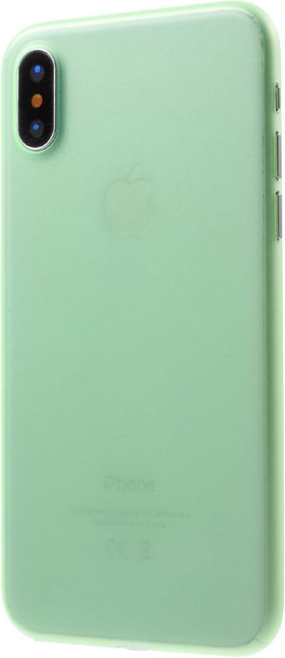 Peachy Groen hoesje geschikt voor iPhone X XS doorzichtig TPU case