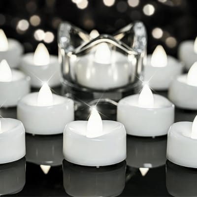 24 Stuks LED Theelichtjes Vlamloos Elektrisch Wit Licht voor Sfeer en Decoratie