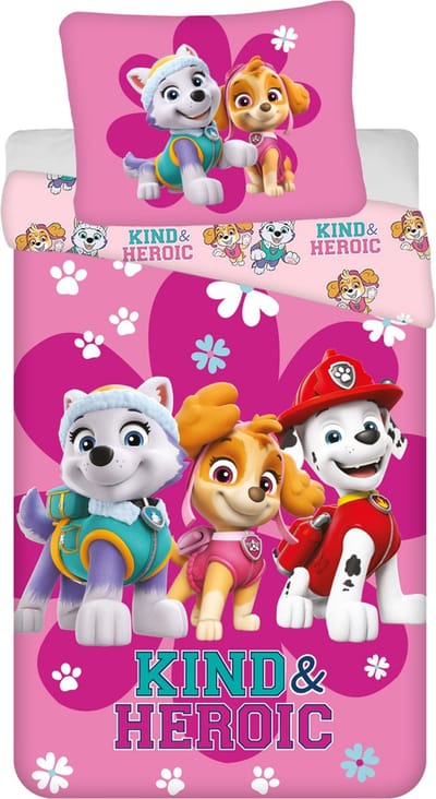 Paw Patrol Roze Beddengoed voor Meisjes, Katoenen Beddengoed 140cm x 200cm OEKO-TEX