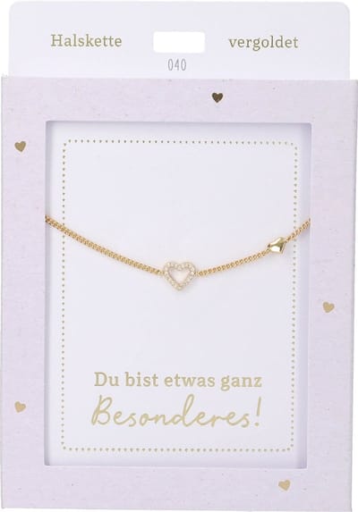 Depesche ketting hart goud - sieraden cadeau voor meisjes.